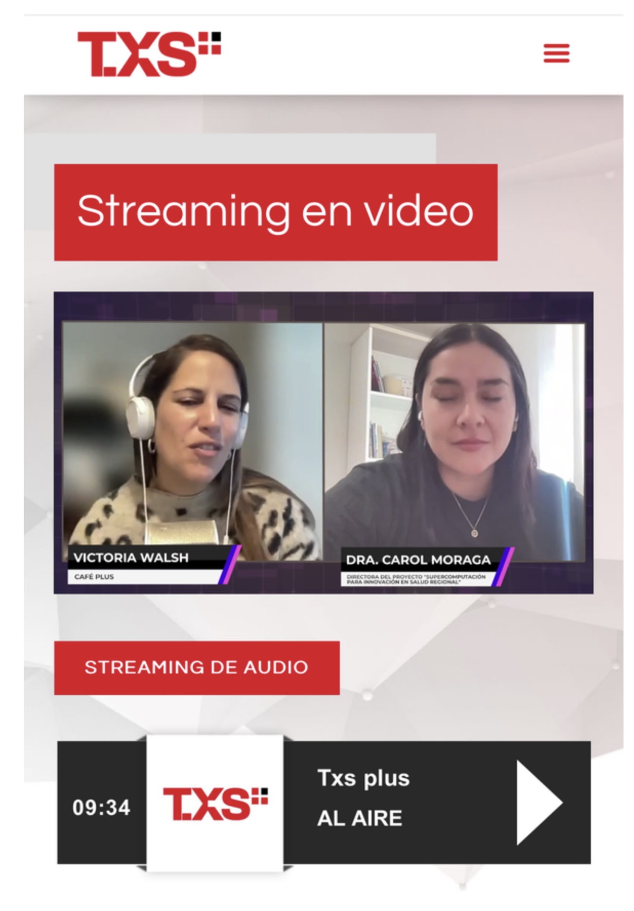 Café Plus con Victoria Walsh y Dra. Carol Moraga
